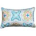 Jiti Outdoor Waterproof Blue Paisley Emblem Patterned Rectangle Lumbar Pillows Cushions for Outdoor Pool Patio Chair 12 x 20