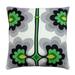 Jiti Indoor Mid-century Modern Floral Patterned Cotton Decorative Accent Large Square Throw Pillows 24 x 24