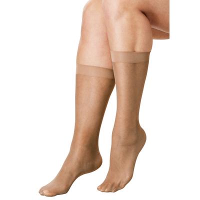 Women's 3-Pack Knee-High Compression Socks by Comfort Choice in Suntan (Size 1X)