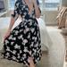 Free People Dresses | Free People Floral Flowy Mid-Length Dress Size Xs With Buttons In Front | Color: Black/Pink | Size: Xs