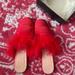 J. Crew Shoes | Never Worn J-Crew Feather Trim Loafer | Color: Red | Size: 8.5