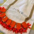 J. Crew Jewelry | J. Crew Statement Gold-Link Necklace With Orange Enamel Bursts | Color: Gold/Orange | Size: Os
