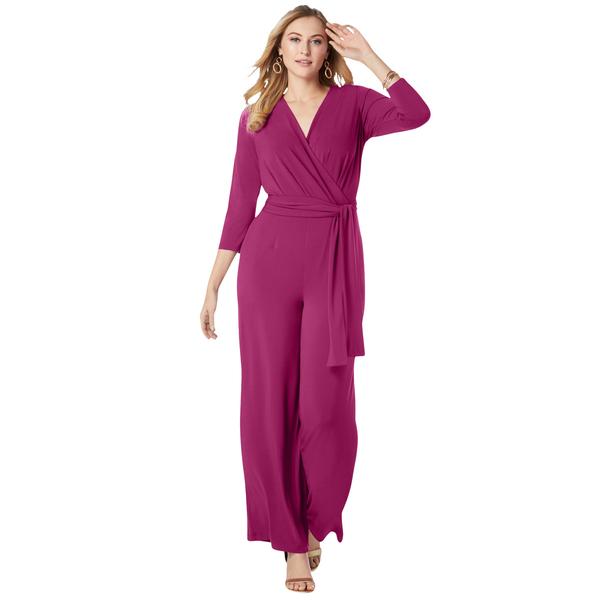 plus-size-womens-wide-leg-knit-jumpsuit-by-the-london-collection-in-raspberry--size-18-/