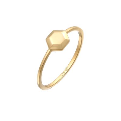 Elli PREMIUM Plättchen Achteck Stapelring 375 Gelbgold 54 Damen Image