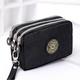 KJYR portable Fashion Women's Wallet，women Portable Make-up Bag Coin Purse With Three Zipped，mini Bag Wallets Big Capacity Phone Pouch exquisite