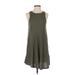 Forever 21 Casual Dress - A-Line Crew Neck Sleeveless: Green Print Dresses - Women's Size Small