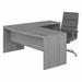 Office by kathy ireland Echo 72W Bow Front L Shaped Desk and Chair Set in Modern Gray - Bush Furniture ECH058MG