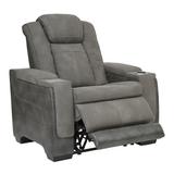 Signature Design by Ashley Durapella 39" Wide Faux Power Assist Zero Gravity Recliner Faux /Water Resistant in Black/Gray | Wayfair 2200413