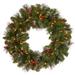 The Holiday Aisle® 24" Crestwood Spruce Wreath w/ Twinkly LED Lights Traditional Faux in Green/White | 4 H x 24 W x 24 D in | Wayfair