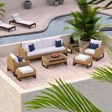 Birch Lane™ McDougal 7 Piece Rattan Sofa Seating Group w/ Sunbrella Cushions Wood/Metal in Brown | 32 H x 96 W x 32 D in | Outdoor Furniture | Wayfair