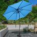 Freeport Park® Gledhill 9' Outdoor Market Easy Crank Umbrella w/ Auto Tilt + Base in Blue/Navy | 94 H x 108 W x 108 D in | Wayfair