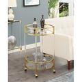 Willa Arlo™ Interiors Carolina Acrylic Round Glass Bar Cart in Yellow | 33.25 H x 22.25 W x 22.25 D in | Wayfair 272FAC4E376B41628FF1BBD5F97E0E68