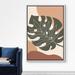 SIGNLEADER Framed Canvas Print Wall Art Monstera Leaf w/ Line Art Overlay Botanical Plants Illustrations Modern Art Tropical Warm For Living R Canvas | Wayfair