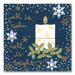 Blue White Silent Night Candle Square Wall Art Decor 12" x 12"