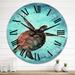 Designart 'Colorful Sea Turtle Swimming In The Ocean' Nautical & Coastal wall clock