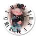 Designart 'Cute Little Girl With Hat And Black Cat' Children's Art wall clock