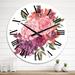 Designart 'Fall Flower Bouquet, Apple Berries And Leaves III' Traditional wall clock