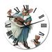 Designart 'Cute Cartoon Teddy Bear With Little White Hare II' Children's Art wall clock