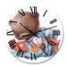 Designart 'Cute Cartoon Teddy Bear With Little White Hare I' Children's Art wall clock