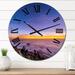 Designart 'Sunset Over South American Beach' Nautical & Coastal wall clock