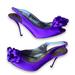 Kate Spade Shoes | Kate Spade Satin Sling Back Purple Open Toe Heels | Color: Purple | Size: 7