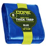 Core Tarps 12 ft. x 16 ft. 8 Mil Heavy Duty Polyethylene Tarp, Waterproof, Rip & Tear Proof Aluminum in Blue | 1 H x 12 W x 16 D in | Wayfair