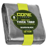 Core Tarps 12 ft. x 16 ft. 8 Mil Heavy Duty Polyethylene Tarp, Waterproof, Rip & Tear Proof Aluminum in Gray | 1 H x 12 W x 16 D in | Wayfair