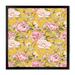 East Urban Home Pink Chinese Roses On Yellow - Patterned Canvas Wall Art Print Canvas in Pink/Yellow | 16 H x 16 W in | Wayfair