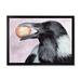 East Urban Home Black Raven w/ a Nut - Painting on Canvas in Black/Indigo | 12 H x 20 W x 1 D in | Wayfair 95D6E5A155624DA2BC2FD09F9B839D1D