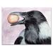 East Urban Home Black Raven w/ a Nut - Painting on Canvas Metal in Black/Indigo | 16 H x 32 W x 1 D in | Wayfair F2C7D656C4DF426F958308F0463E851F