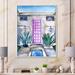 East Urban Home Pink Door of Tropical House - Painting on Canvas Metal in Green/Pink | 32 H x 16 W x 1 D in | Wayfair