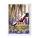 East Urban Home Two Crowned Cranes Dancing in Sunlit Forest Glade - Painting on Canvas in Brown/Green | 20 H x 12 W x 1 D in | Wayfair