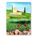 East Urban Home Country House, Two Red Flowers in the Green Fields - Painting on Canvas in Blue/Green/Yellow | 20 H x 12 W x 1 D in | Wayfair