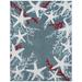 Blue/Navy 122 x 94 x 0.4 in Indoor/Outdoor Area Rug - Home Dynamix Starfish Area Rug in Navy Blue Polypropylene | 122 H x 94 W x 0.4 D in | Wayfair