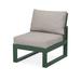 POLYWOOD® Edge Modular Armless Outdoor Chair Plastic in Gray/Green | 31.26 H x 25.5 W x 32 D in | Wayfair 4601C-GR145982