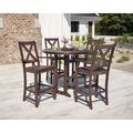 POLYWOOD® Braxton 5-Piece Nautical Trestle Outdoor Arm Chair Bar Set Plastic in Green | 48 W x 48 D in | Wayfair PWS513-1-GR