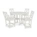 POLYWOOD® Braxton 5-Piece Nautical Trestle Outdoor Arm Chair Counter Set Plastic in White | 48 W x 48 D in | Wayfair PWS511-1-WH