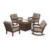 POLYWOOD® Vineyard 5-Piece Deep Seating Rocking Chair Conversation Set w/ Fire Pit Outdoor Table Plastic | Wayfair PWS410-2-MA146010