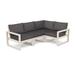 POLYWOOD® EDGE 4-Piece Modular Deep Seating Set Plastic/Olefin Fabric Included in Gray/Brown | 32 H x 85 W x 60 D in | Outdoor Furniture | Wayfair