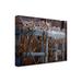 Red Barrel Studio® Leslie Montgomery "Winter Spectacular Rose Arbor" Canvas Art Metal in Black/Brown/Gray | 24 H x 32 W x 2 D in | Wayfair