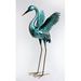 Red Barrel Studio® Wings Open Metal Crane Garden Statue Metal in Blue/Green | 33.5 H x 16.5 W x 15.5 D in | Wayfair