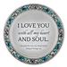 Trinx I Love You All Heart Soul Coaster in Blue | 0.3 H x 4.5 W x 4.5 D in | Wayfair CFEB0D89916548498F6D055F9CDB620E