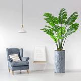 SIGNLEADER Artificial Tree In Modern Planter, Fake Monstera Tree Home Decoration (Plant Pot Plus Tree) Silk/Polyester/Plastic in Black | Wayfair