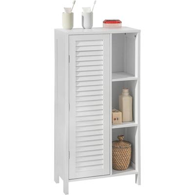 Sobuy - BZR39-W Badkommode Hochschrank Badschrank mit Lamellentür Kommode fürs Bad Image