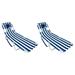 Ostrich Chaise Lounge Folding Portable Sunbathing Beach Chair, Striped (2 Pack) - 9.8