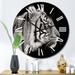 Designart 'Portrait Of A White Tiger' Traditional wall clock