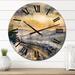 Designart 'Snowy Road Through Winter Landscape II' Country wall clock