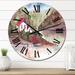 Designart 'A White House And A Forest By The Lake' Lake House wall clock