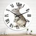 Designart 'Portrait Of A Grey Rabbit' Traditional wall clock