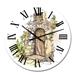 Designart 'Vintage Old Europe View XIV' Vintage wall clock